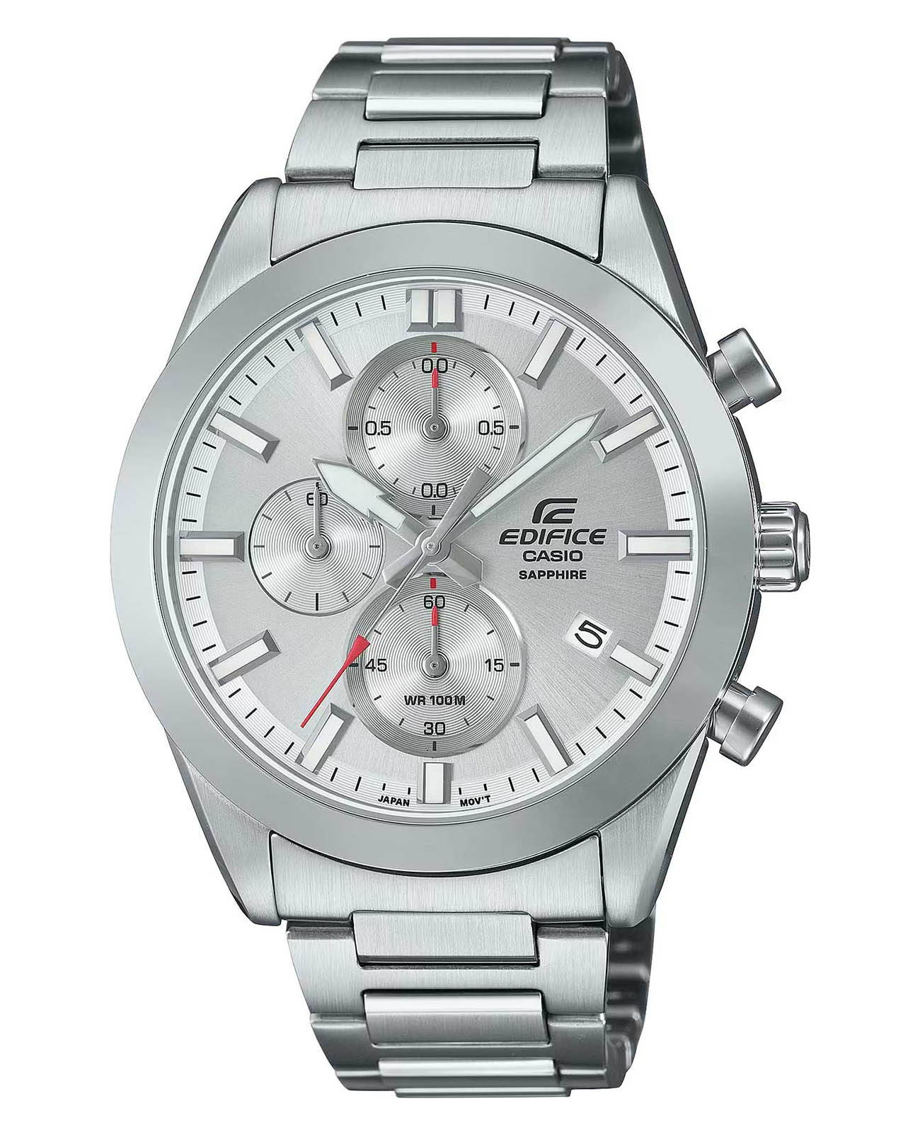 Casio Casio Edifice EFB-710D-7AVUDF (EFB-710D-7A)  EFB-710D-7A кварцевые мужские часы серебристый циферблат, браслет нержавеющая сталь — вид спереди