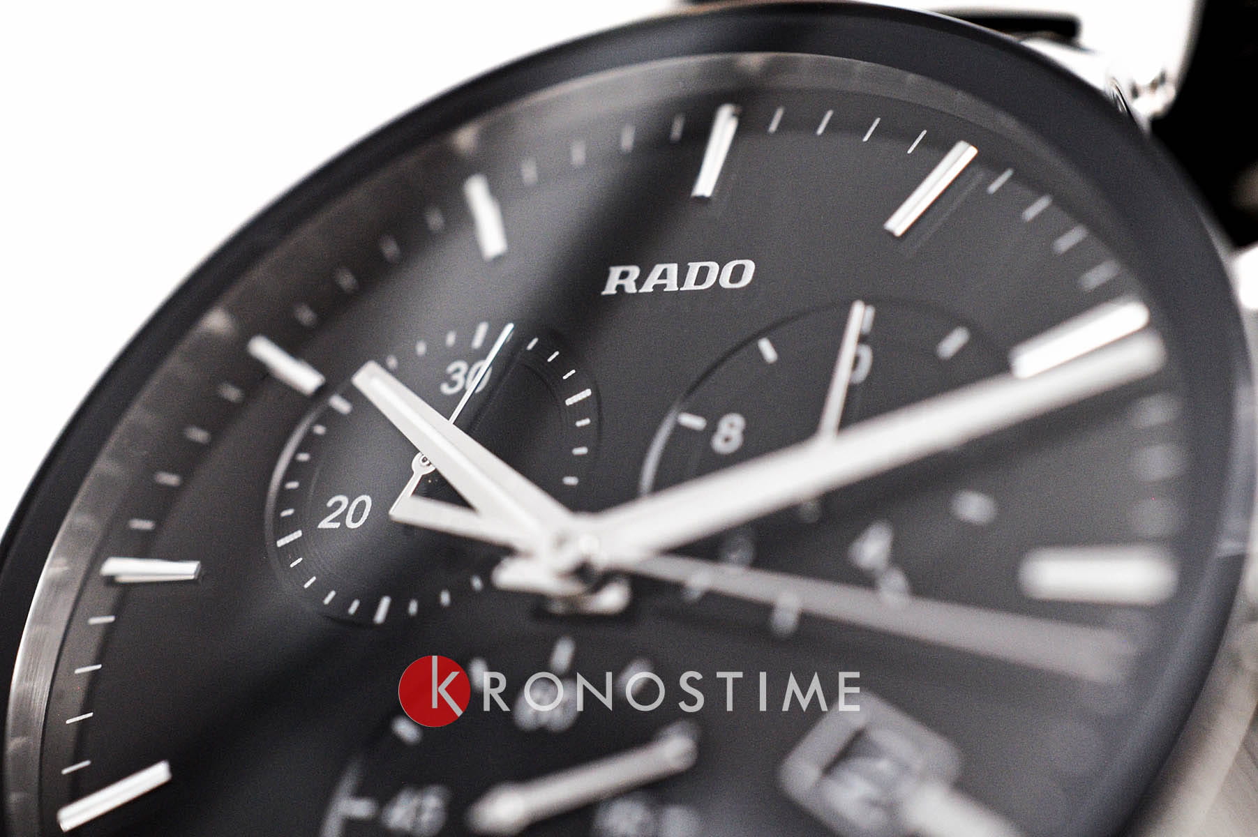 Rado Rado Centrix Chronograph R30130152 кварцевые мужские часы часы крупный план черный циферблата