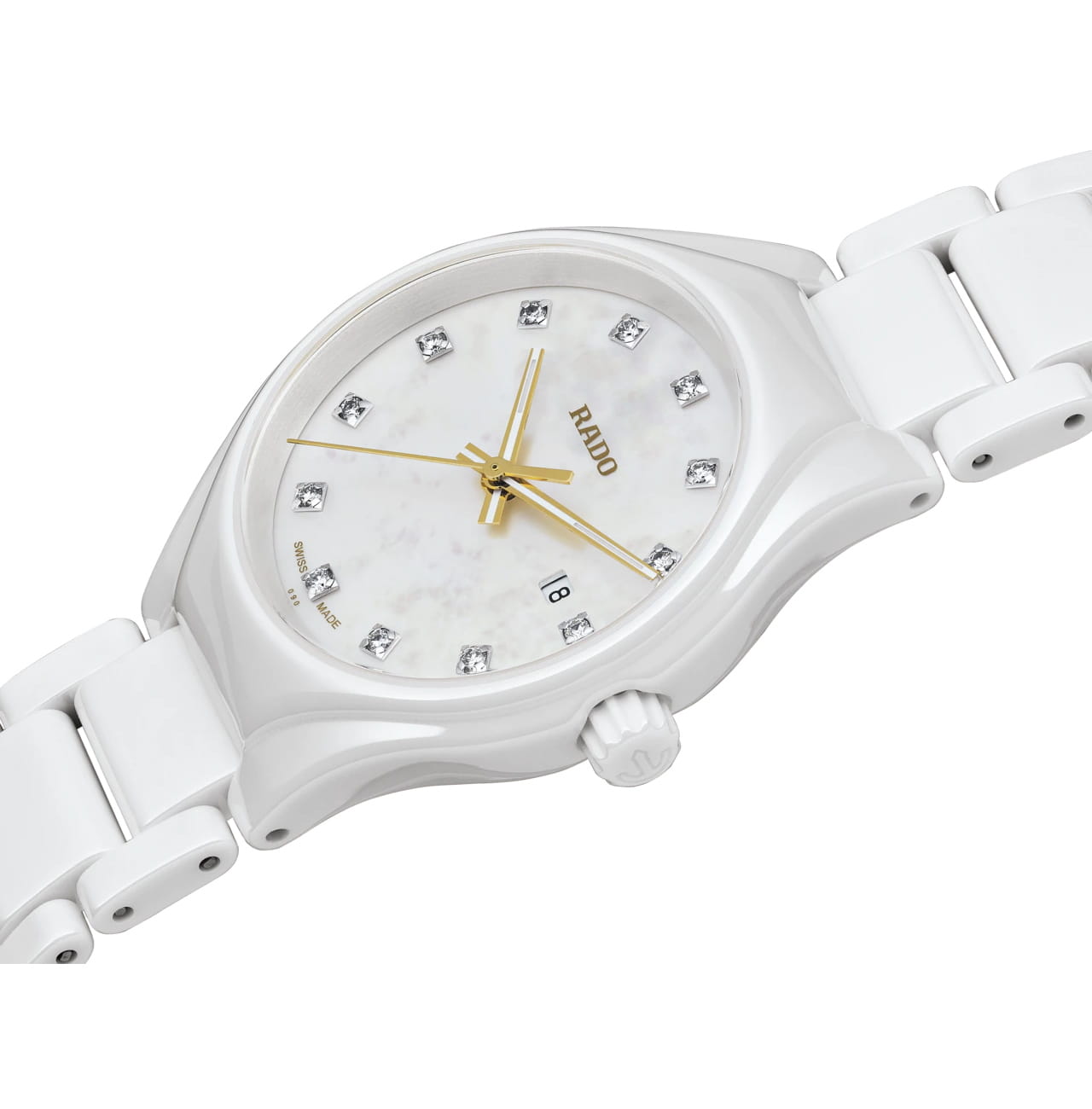 Rado Rado True Diamonds R27061902 , true швейцария женские часы на браслете плазменная керамика боковой вид