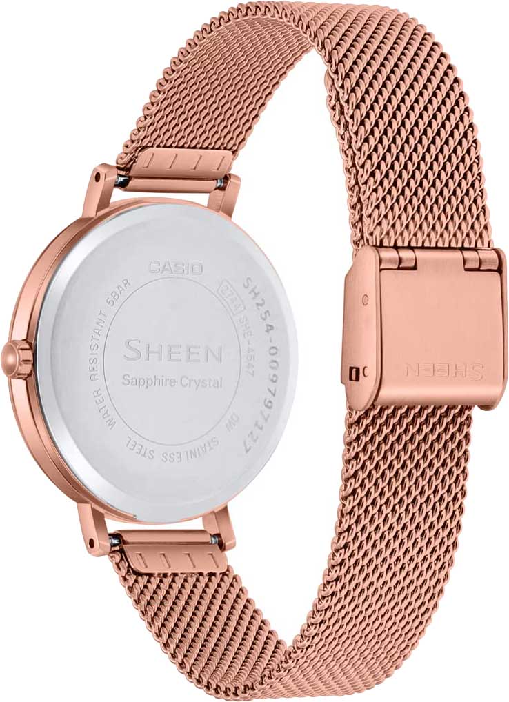 Casio Casio Sheen SHE-4547PGM-5A кварцевые женские часы часы крупный план  циферблата