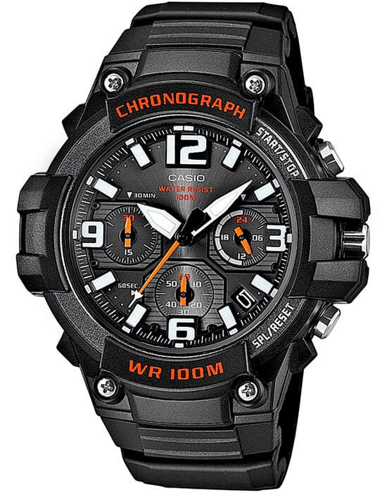 Casio Casio Collection MCW-100H-1A  MCW-100H-1A кварцевые мужские часы черный циферблат, браслет пластик — вид спереди