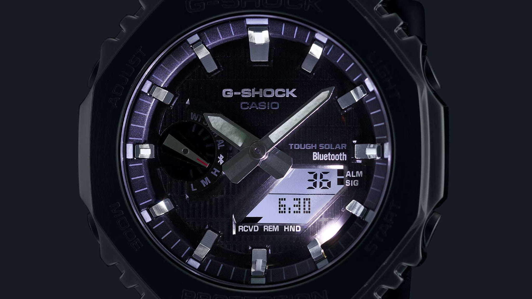 Casio Casio G-Shock GBM-2100A-8B, g-shock япония мужские часы на браслете пластик боковой вид