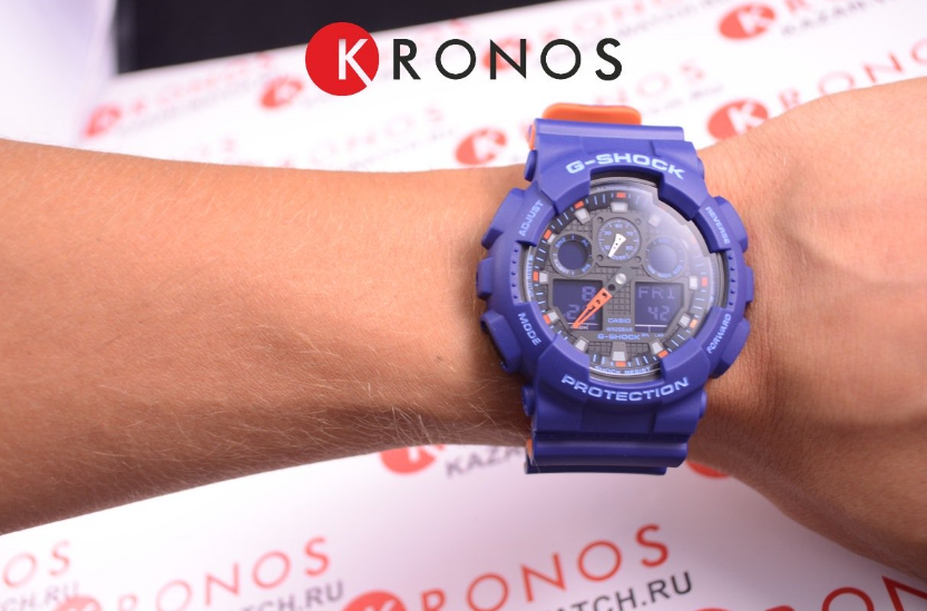 Оригинальные часы Casio Casio G-Shock GA-100L-2A электронные калибр механизма  общий вид