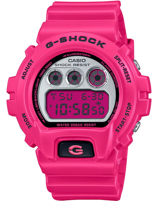 Casio Casio G-Shock DW-6900RCS-4DR (DW-6900RCS-4)  DW-6900RCS-4DR электронные мужские часы  циферблат, браслет пластик — вид спереди
