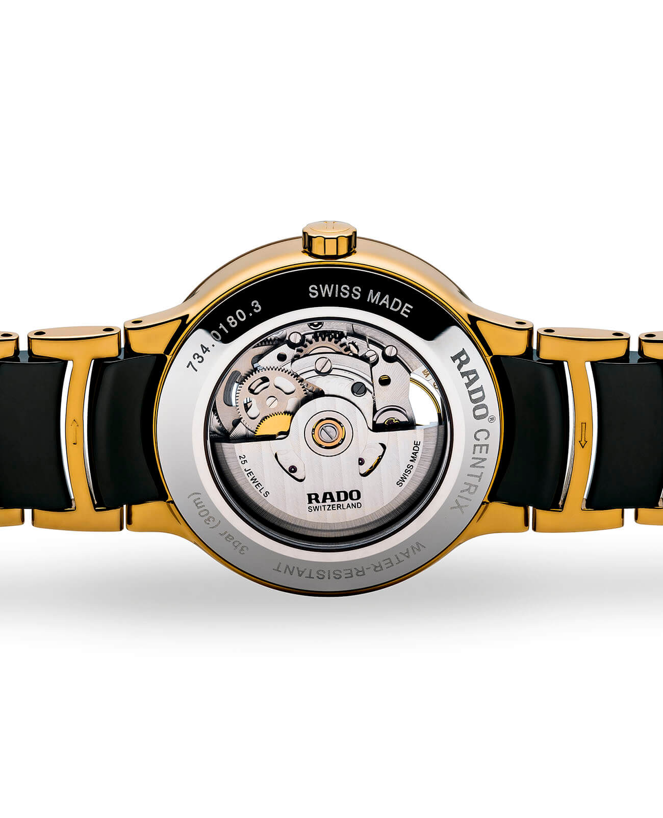 Rado Rado Centrix Automatic Open Heart R30180162, centrix швейцария мужские часы на браслете сталь + pvd + керамика боковой вид