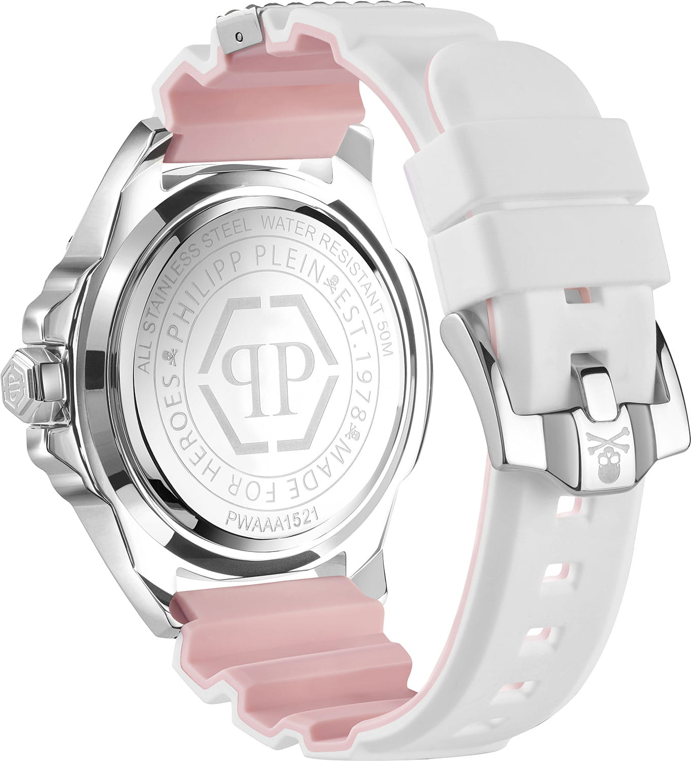 Philipp Plein Philipp Plein The Skull PWAAA1521 кварцевые мужские часы часы крупный план белый циферблата