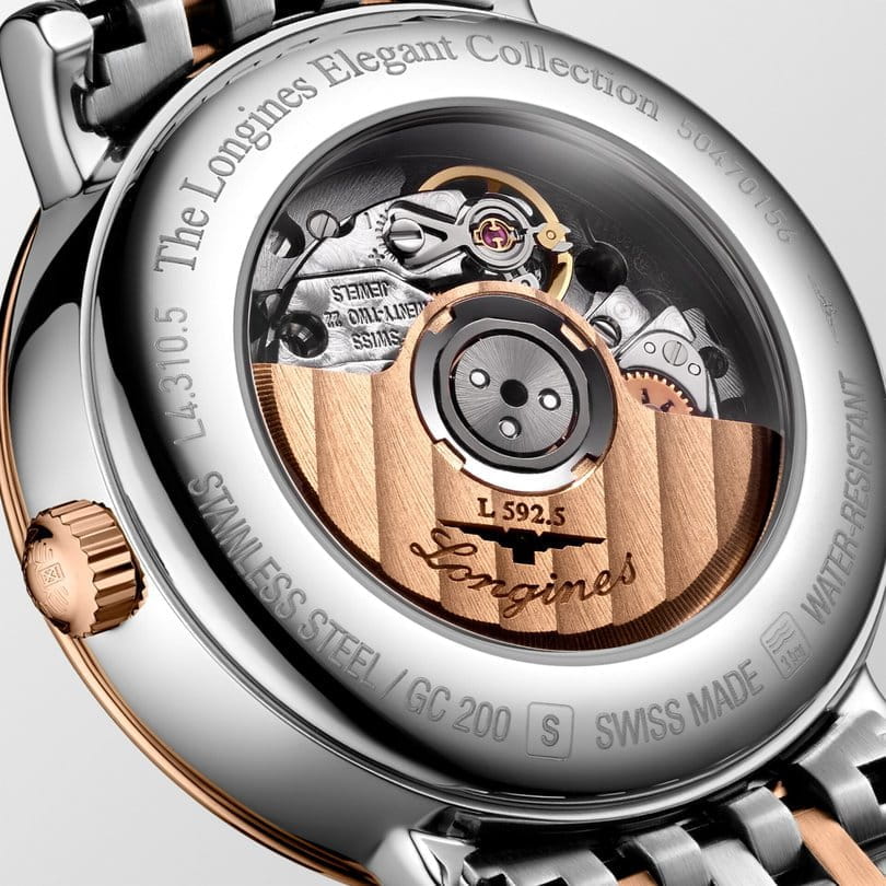 Longines Longines Elegance Elegant Collection 29 мм L4.310.5.18.7, elegant collection швейцария женские часы на браслете нержавеющая сталь и 18 каратное розовое золото боковой вид