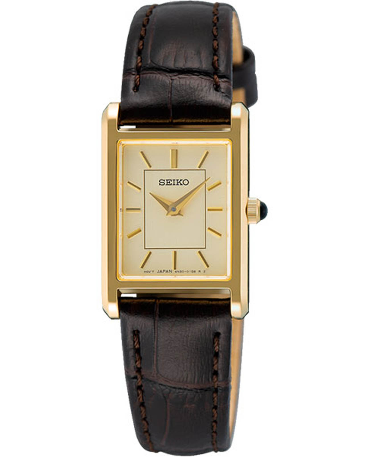 Seiko Seiko Conceptual Series Dress SWR110P1  SWR110P1 кварцевые женские часы шампань циферблат, браслет кожаный — вид спереди