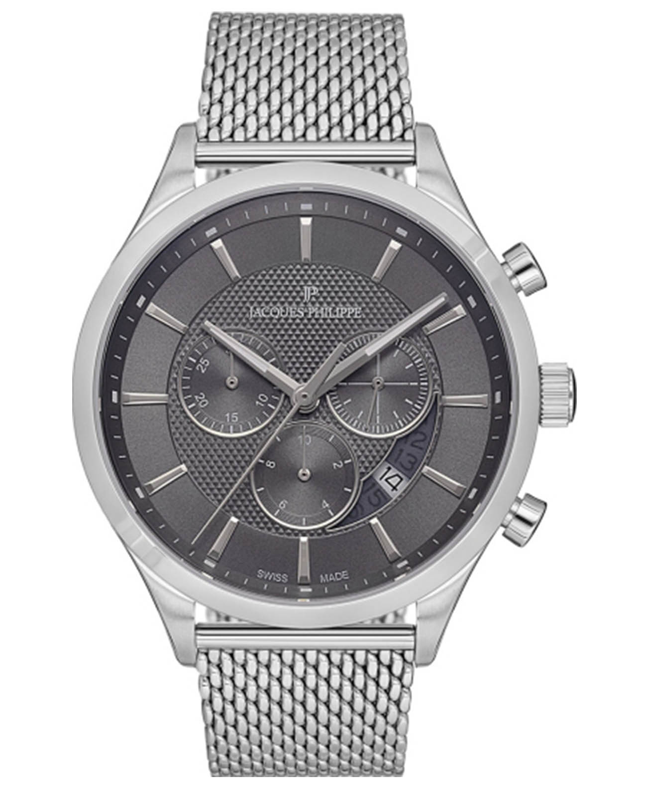 Jacques Philippe Jacques Philippe Gallant JPQGC031216  JPQGC031216 кварцевые мужские часы черный циферблат, браслет нержавеющая сталь — вид спереди