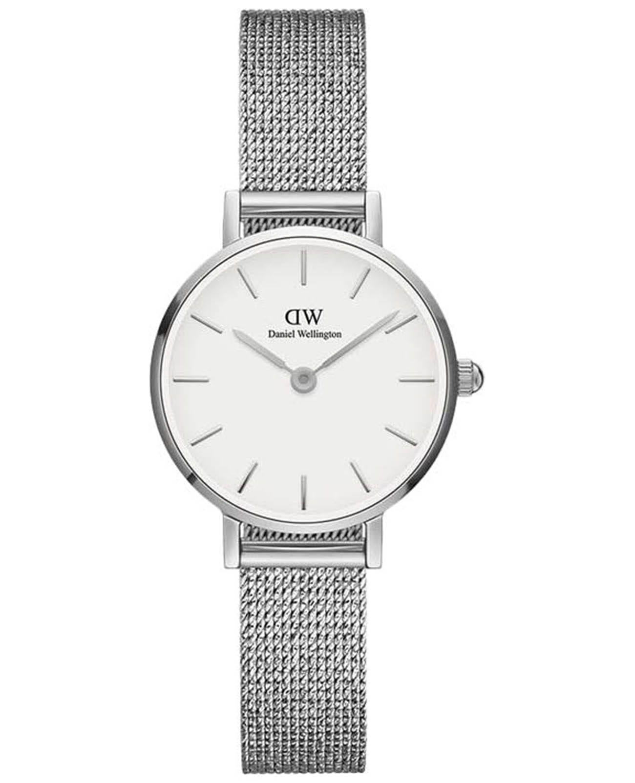 Daniel Wellington Daniel Wellington Petite Pressed Sterling DW00100442  DW00100442 кварцевые женские часы белый циферблат, браслет нержавеющая сталь — вид спереди