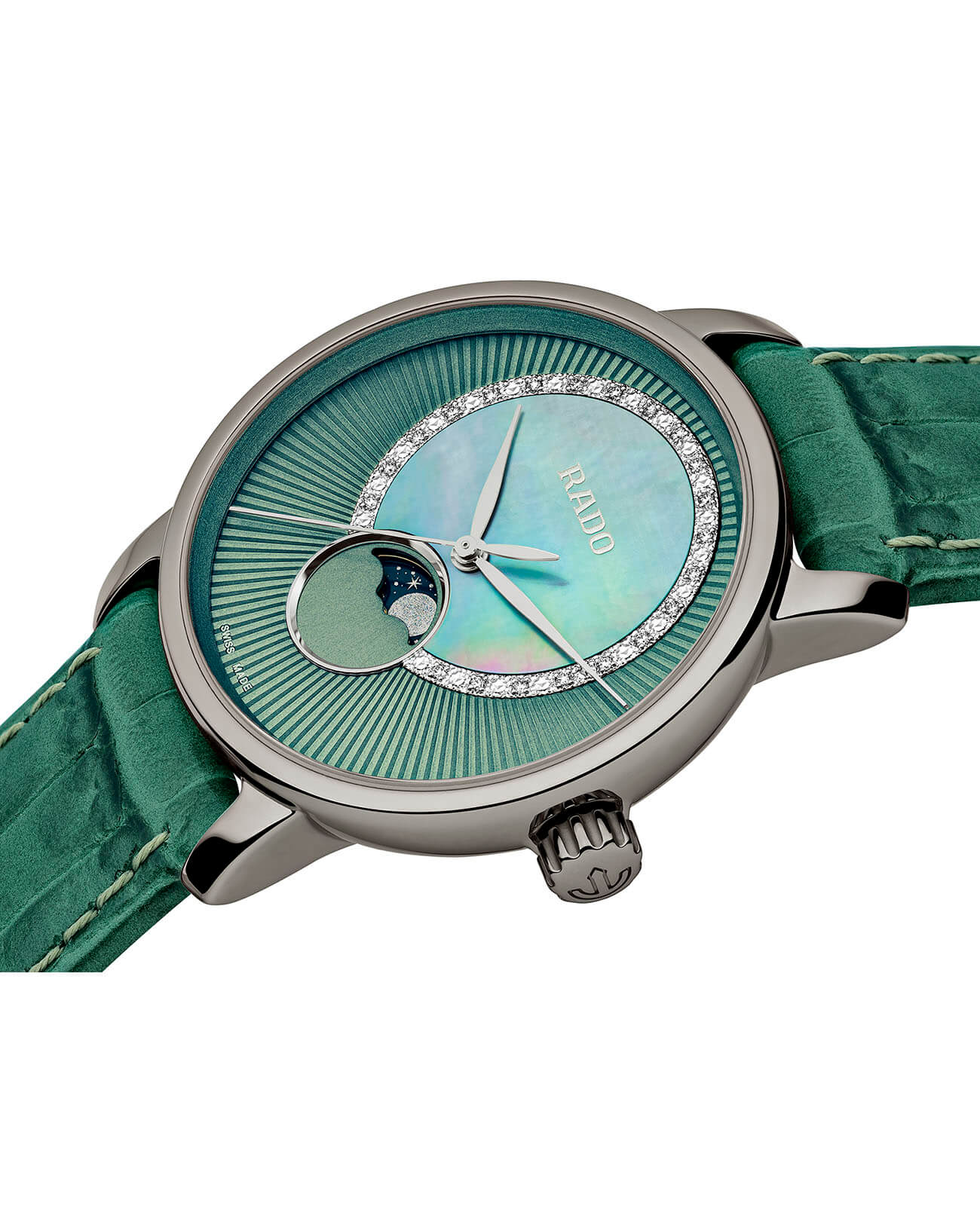 Rado Rado Diamaster R14055935, diamaster швейцария женские часы на браслете кожаный боковой вид