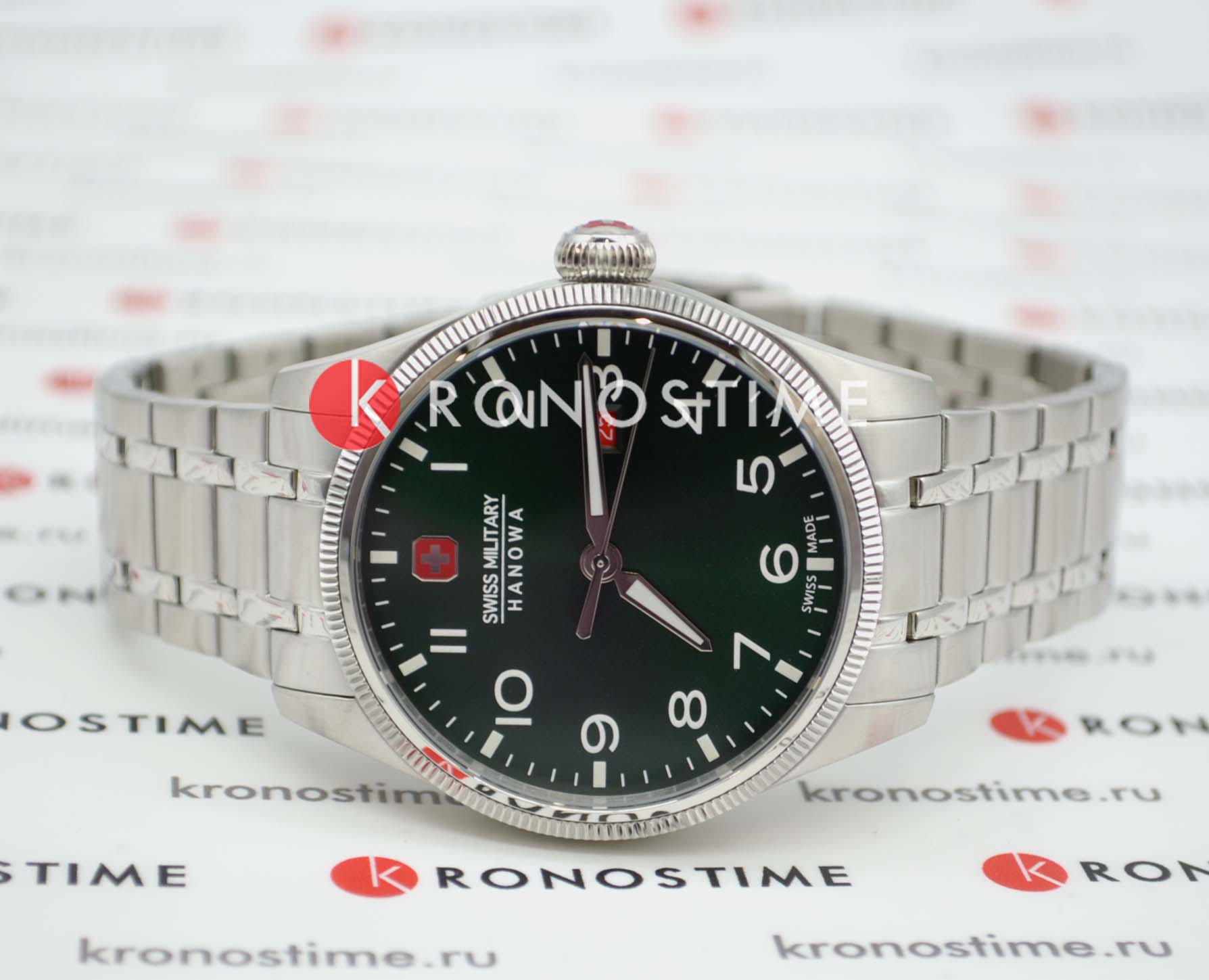 Swiss Military Hanowa Swiss Military Hanowa Thunderbolt SMWGH0000803 кварцевые мужские часы часы крупный план зеленый циферблата