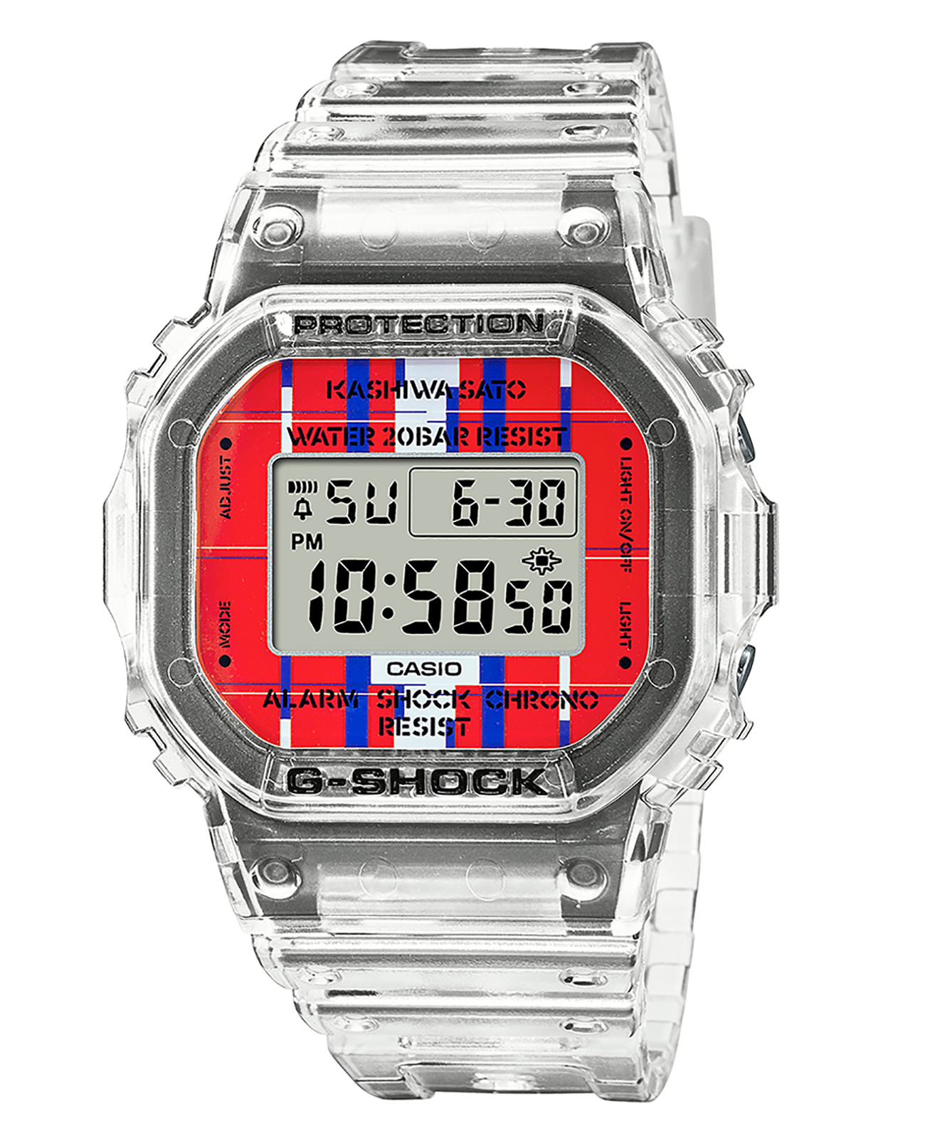 Casio Casio G-Shock DWE-5600KS-7  DWE-5600KS-7ER электронные мужские часы  циферблат, браслет пластик — вид спереди