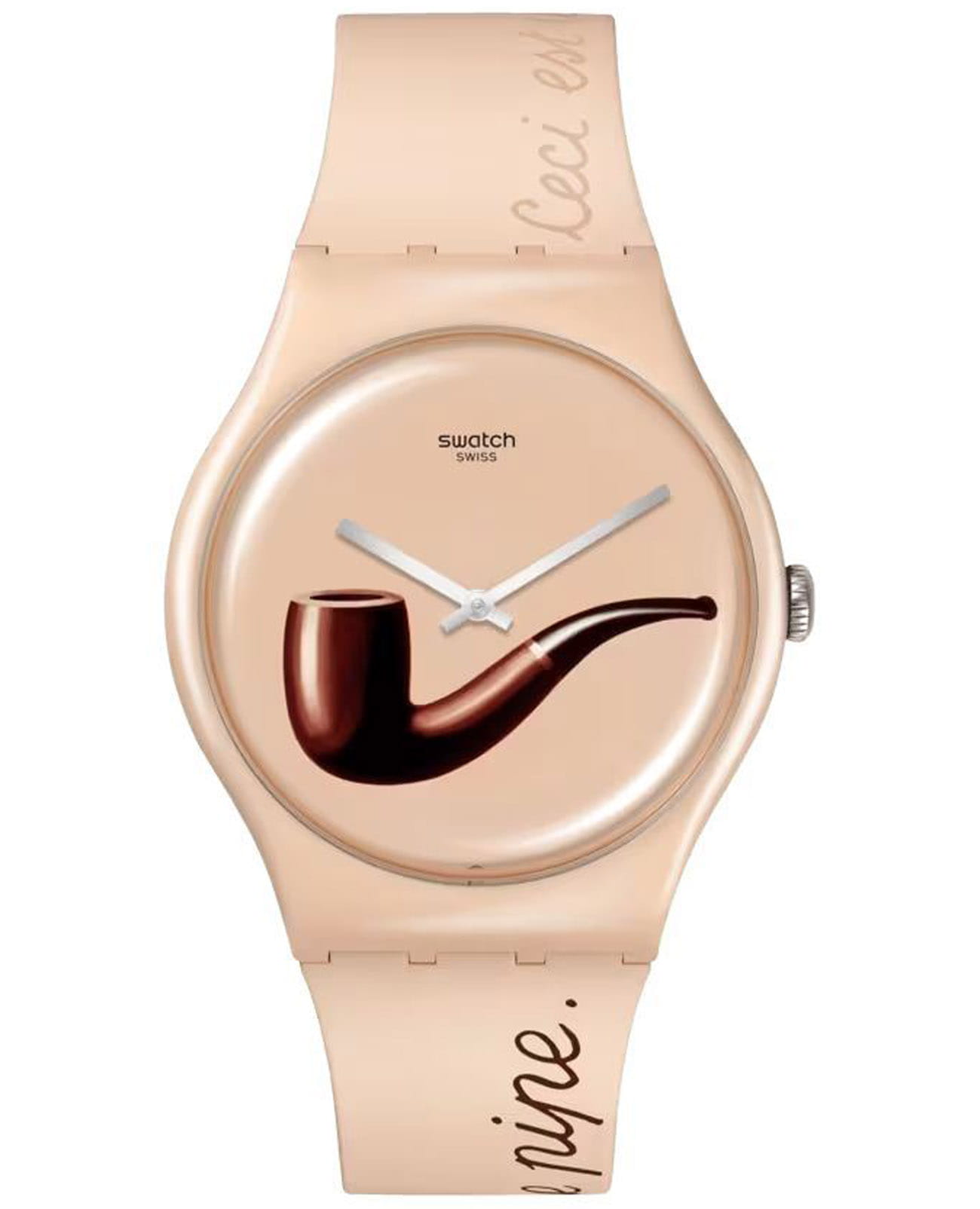 Swatch Swatch New Gent Biosourced SO29Z124  SO29Z124 кварцевые мужские часы бежевый циферблат, браслет силикон — вид спереди
