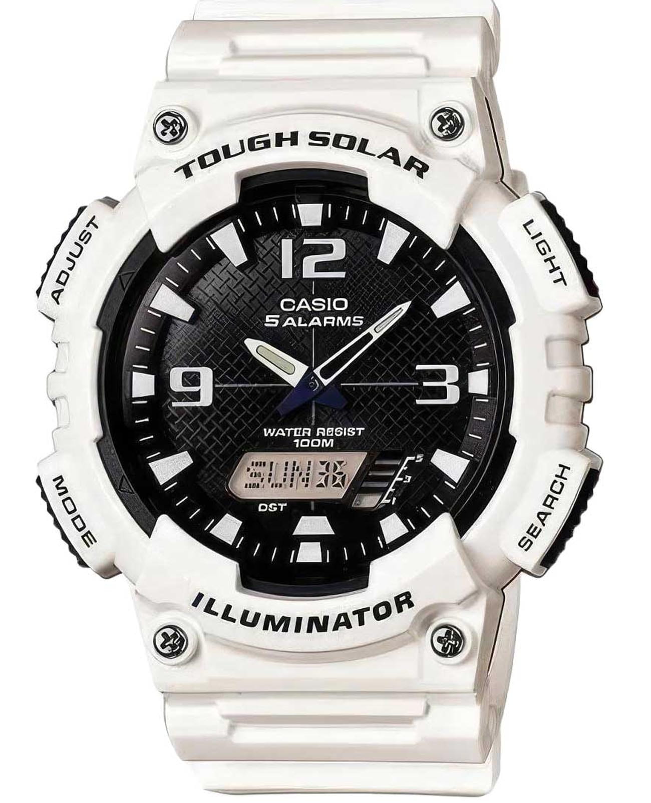 Casio Casio AQ-S810WC-7A  AQ-S810WC-7A кварцевые мужские часы черный циферблат, браслет пластик — вид спереди