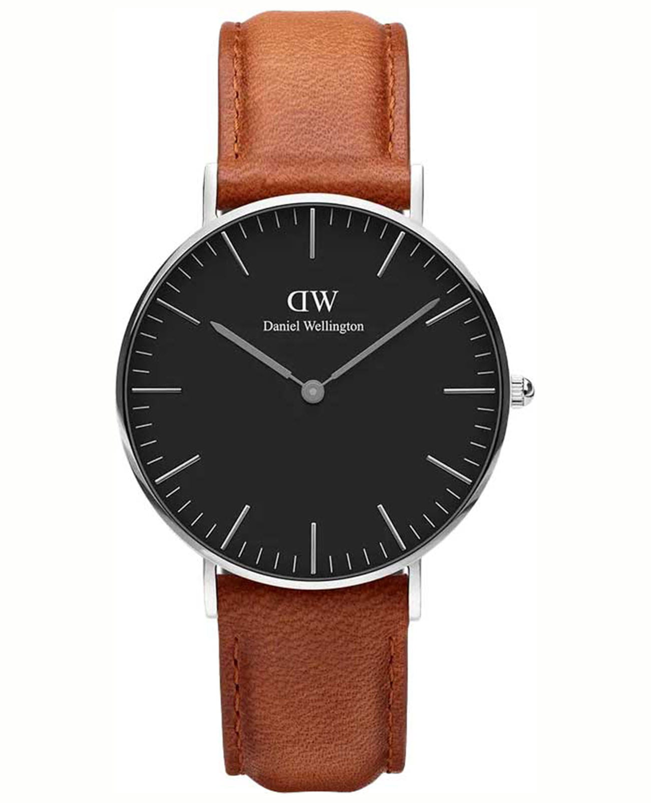 Daniel Wellington Daniel Wellington Classic Durham DW00100144  DW00100144 кварцевые женские часы черный циферблат, браслет кожаный — вид спереди