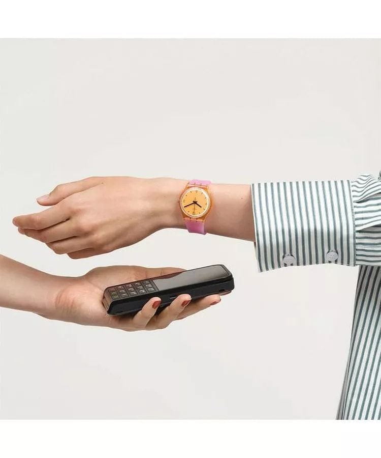 Swatch Swatch Gent Biosourced Swatch Pay! SO28O100-5300, gent швейцария женские часы на браслете силикон боковой вид