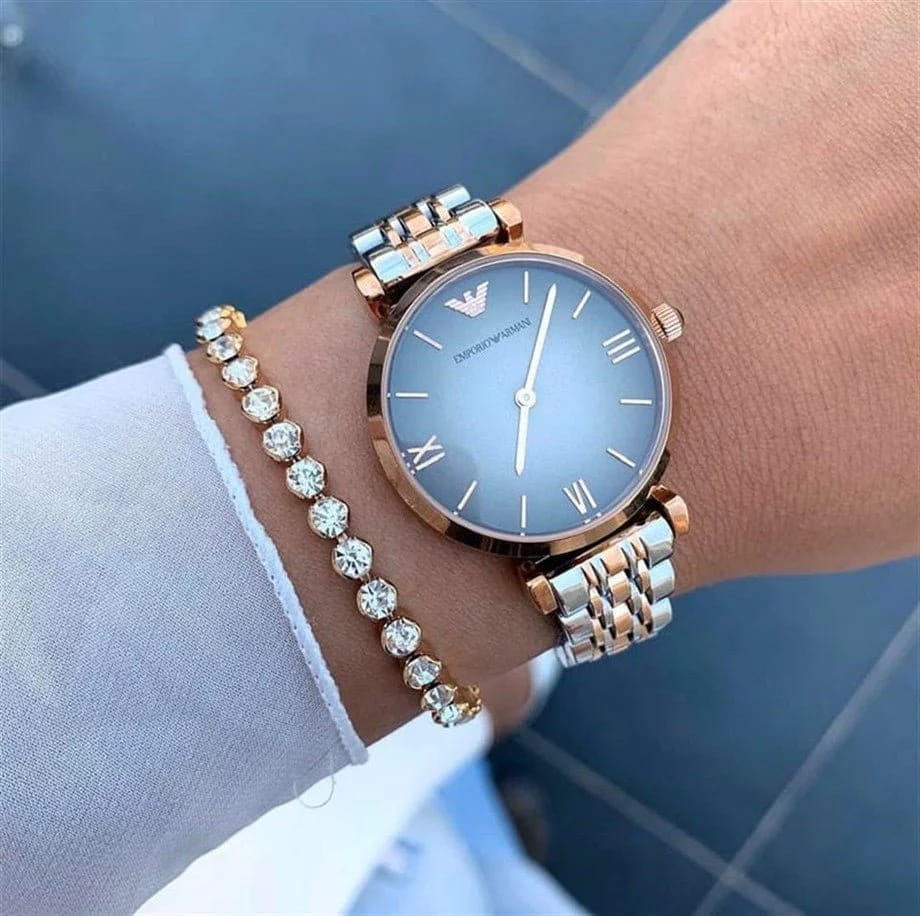 Emporio Armani Emporio Armani Gianni T-Bar AR1725 кварцевые женские часы часы крупный план серый циферблата