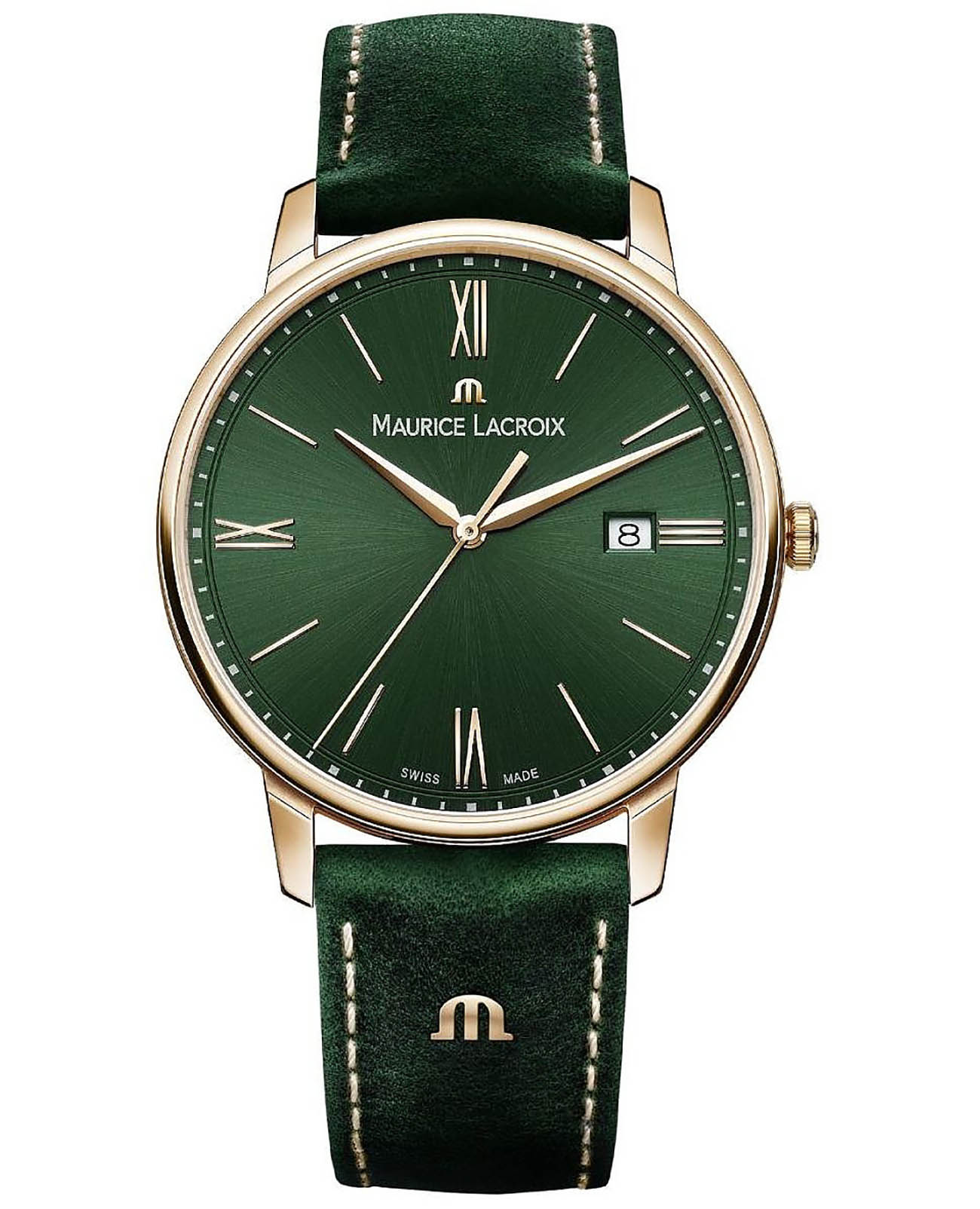 Maurice Lacroix Maurice Lacroix Eliros Date EL1118-PVP01-610-1  EL1118-PVP01-610-1 кварцевые женские часы синий циферблат, браслет кожаный — вид спереди
