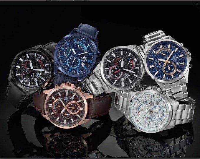 Casio Casio Edifice EFV-530GL-5A кварцевые мужские часы часы крупный план коричневый циферблата