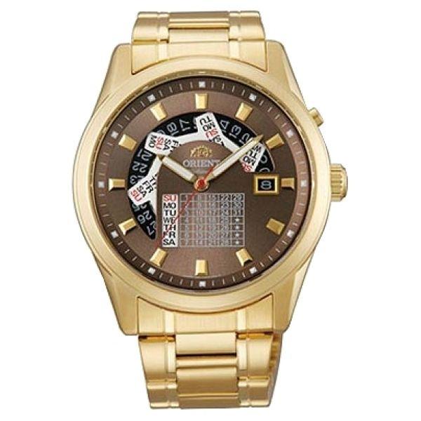 Orient Orient FX01001T (FFX01001T)  FFX01001T механические мужские часы коричневый циферблат, браслет  — вид спереди