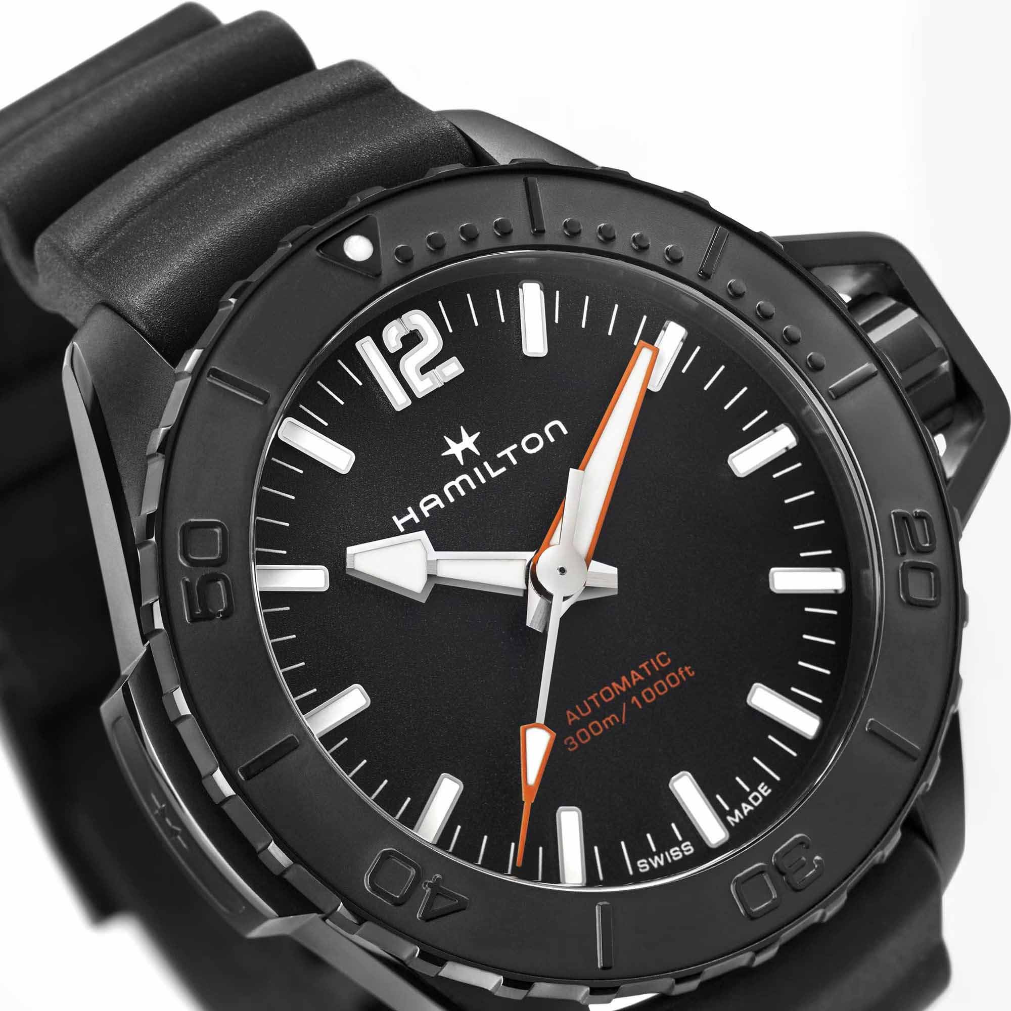 Hamilton Hamilton Khaki Navy Frogman Auto H77855330 , наручные мужские часы фото под углом