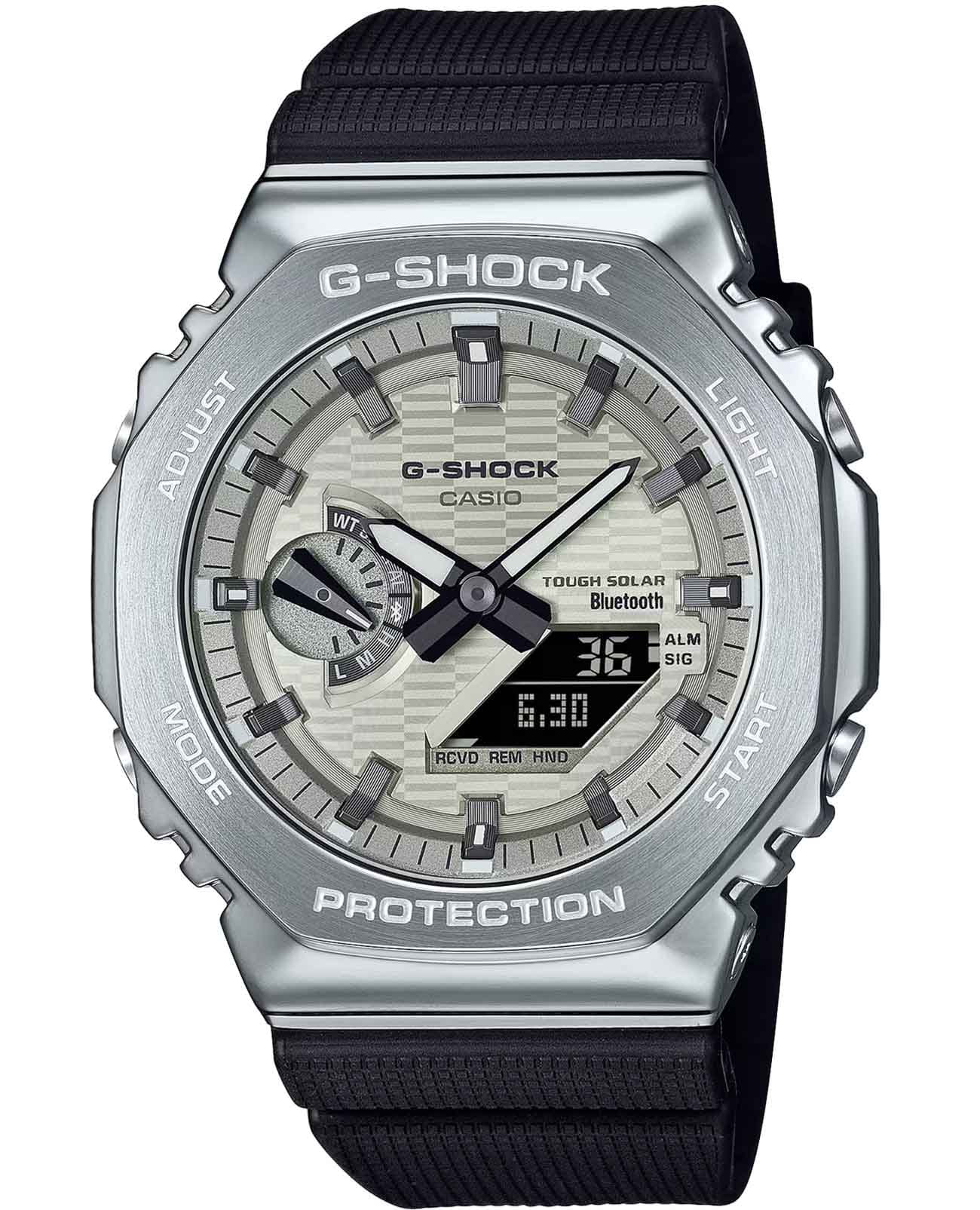 Casio Casio G-Shock GBM-2100A-8B  GBM-2100A-8B кварцевые мужские часы черный циферблат, браслет пластик — вид спереди