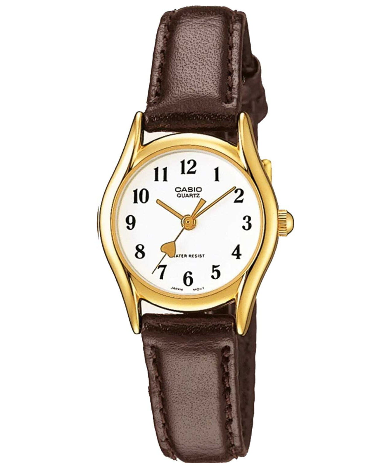 Casio Casio Collection LTP-1094Q-7B5  LTP-1094Q-7B5 кварцевые женские часы белый циферблат, браслет кожаный — вид спереди