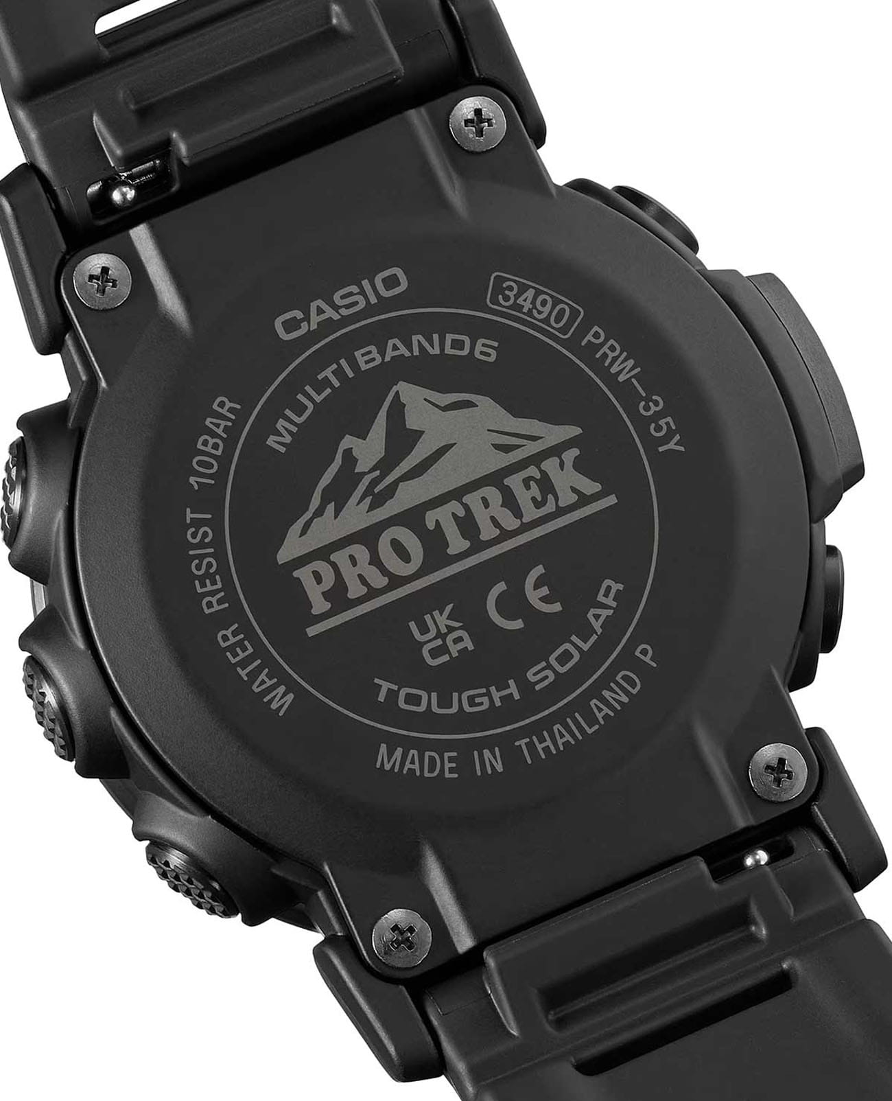 Casio Casio Pro Trek PRW-35Y-1BDR (PRW-35Y-1BER), pro trek япония мужские часы на браслете пластик боковой вид