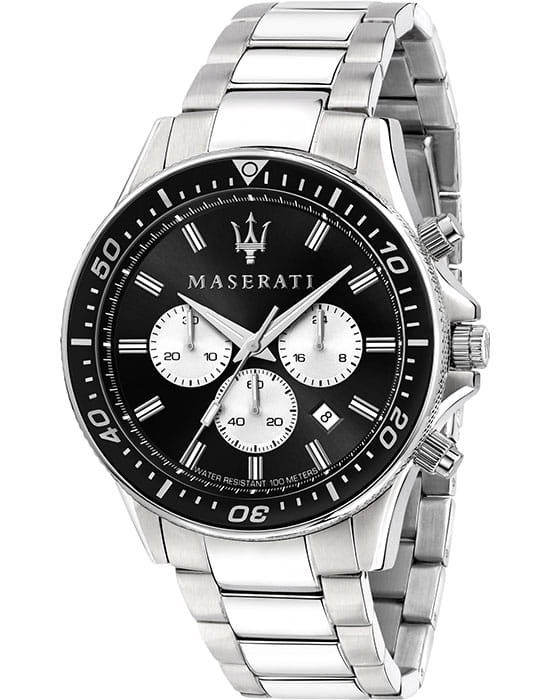 Maserati Maserati Sfida R8873640004  R8873640004 кварцевые мужские часы черный циферблат, браслет нержавеющая сталь — вид спереди
