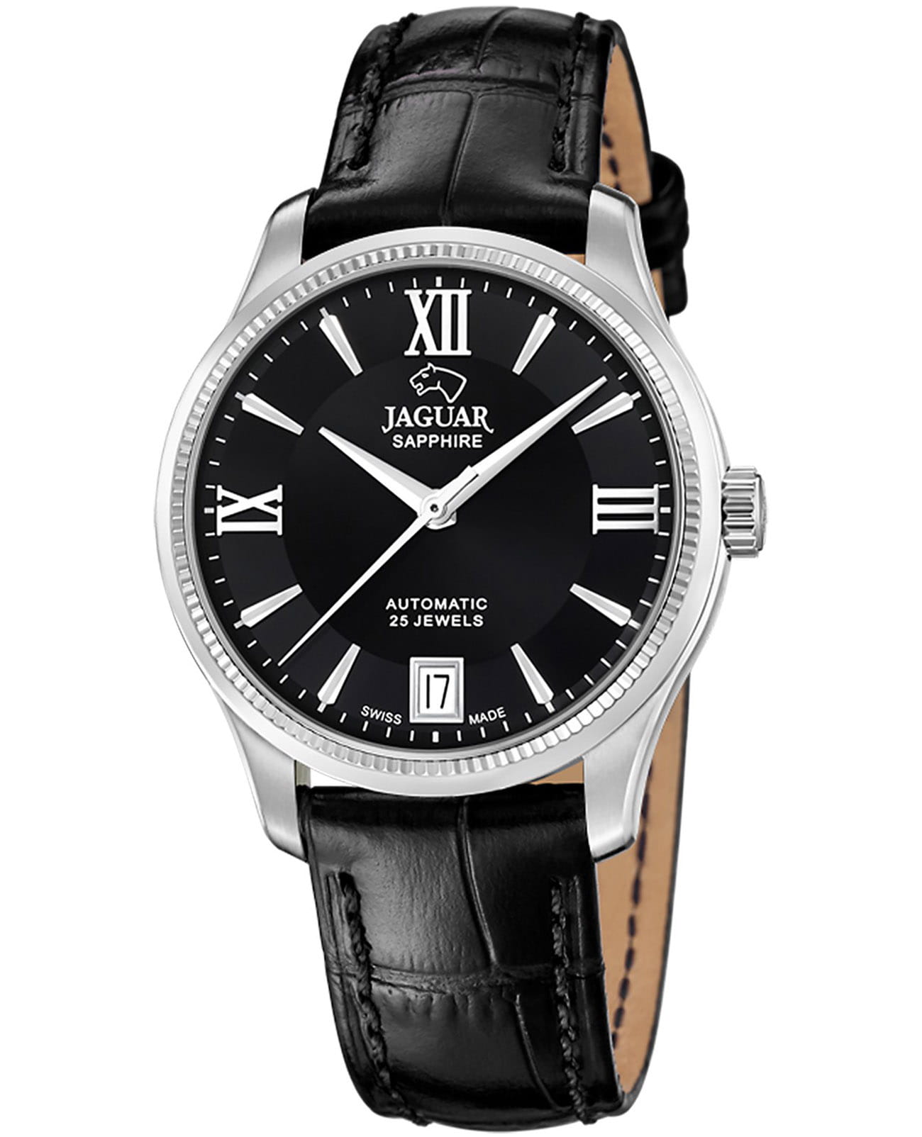 Jaguar Jaguar Automatic Woman J1000/B  J1000/B механические женские часы черный циферблат, браслет кожаный — вид спереди
