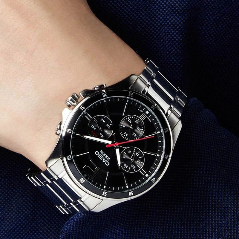 Casio Casio Collection MTP-1374D-1AVDF (MTP-1374D-1A) , наручные мужские часы фото под углом