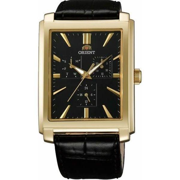 Orient Orient UTAH002B (FUTAH002B)  FUTAH002B  мужские часы черный циферблат, браслет кожа + текстиль — вид спереди