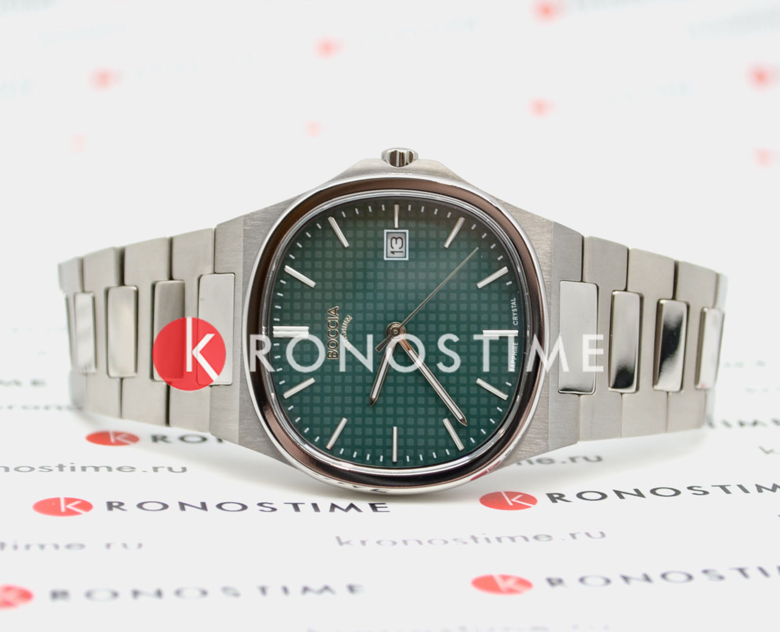 Boccia Titanium Boccia Titanium Square 3657-03 мужские часы зеленый циферблат на запястье
