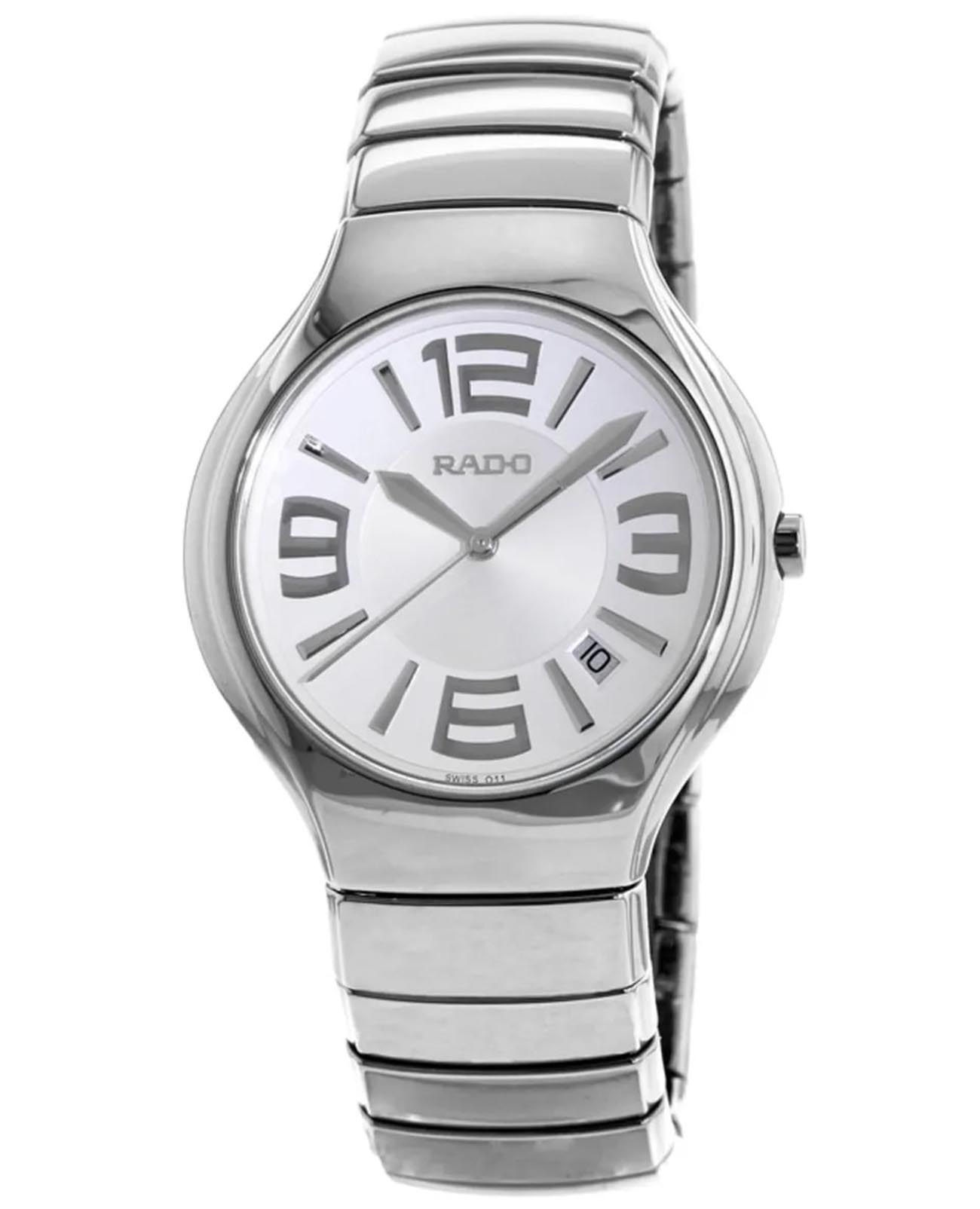 Rado Rado True R27654112  R27654112 кварцевые мужские часы белый циферблат, браслет высокотехнологичная плазменная керамика — вид спереди