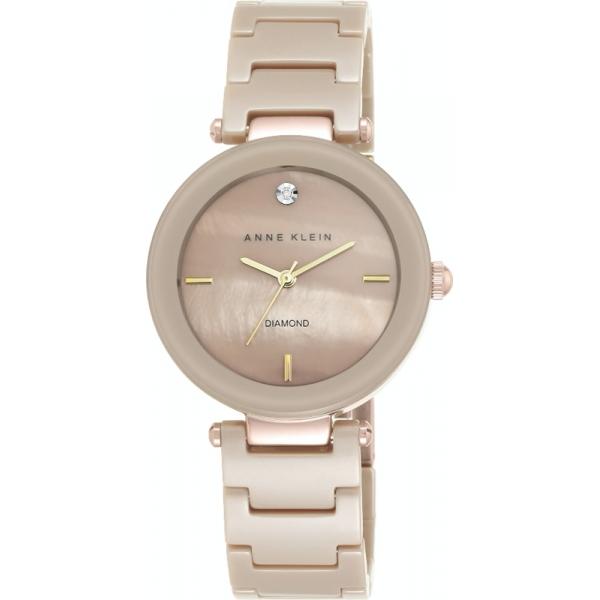 Anne Klein Anne Klein Diamond  1018TNGB  1018TNGB кварцевые женские часы перламутровый циферблат, браслет  — вид спереди