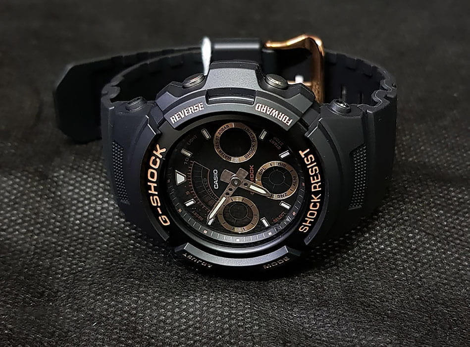 Casio Casio G-Shock AW-591GBX-1A4, g-shock япония мужские часы на браслете пластик боковой вид