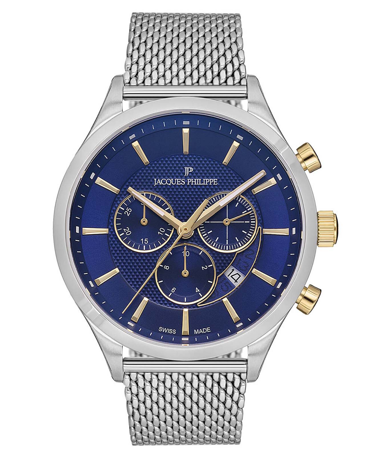 Jacques Philippe Jacques Philippe Gallant JPQGC031236  JPQGC031236 кварцевые мужские часы синий циферблат, браслет нержавеющая сталь — вид спереди