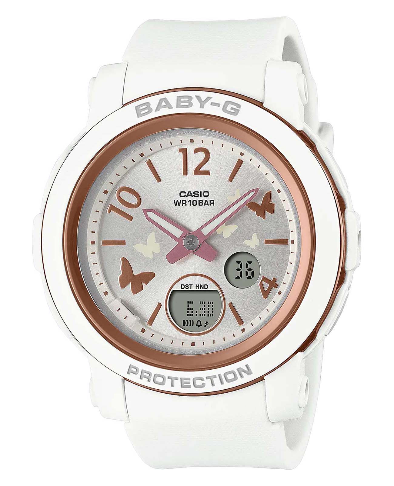 Casio Casio Baby-G BGA-290BD-7A  BGA-290BD-7A кварцевые женские часы серебристый циферблат, браслет пластик — вид спереди