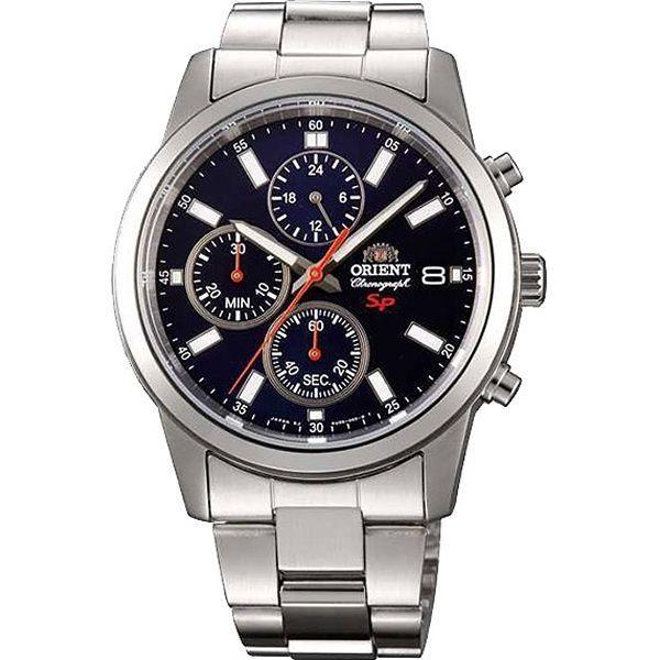 Orient Orient KU00002D (FKU00002D)  FKU00002D кварцевые мужские часы синий циферблат, браслет  — вид спереди