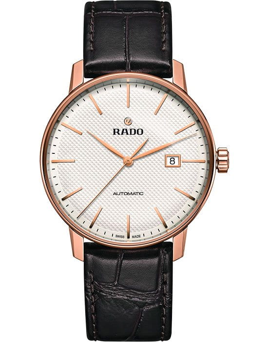 Rado Rado Coupole Classic Automatic R22877025 Classic R22877025 механические мужские часы белый циферблат, браслет кожаный — вид спереди