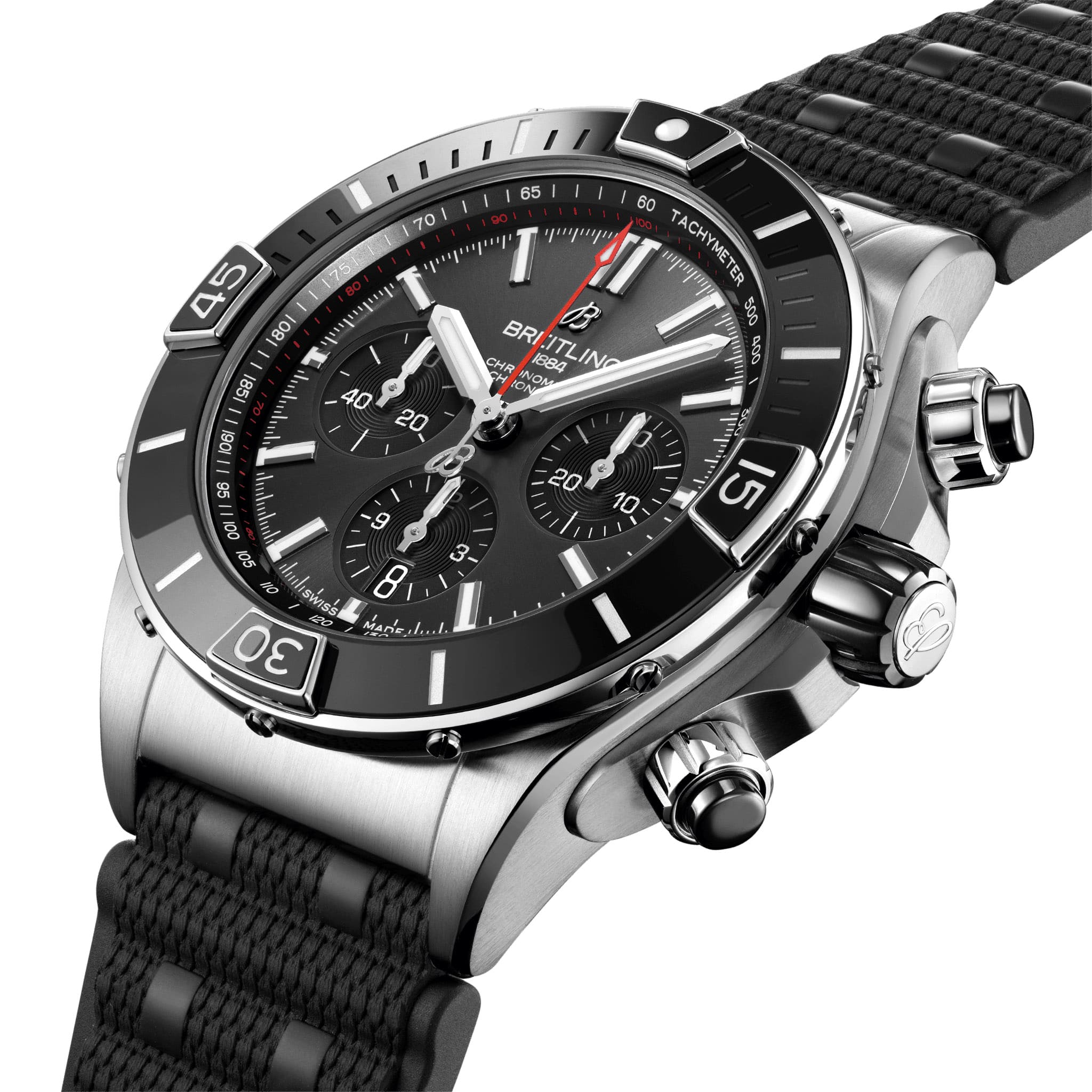 Breitling Breitling Super Chronomat B01 44 AB0136251B2S1 , наручные мужские часы фото под углом