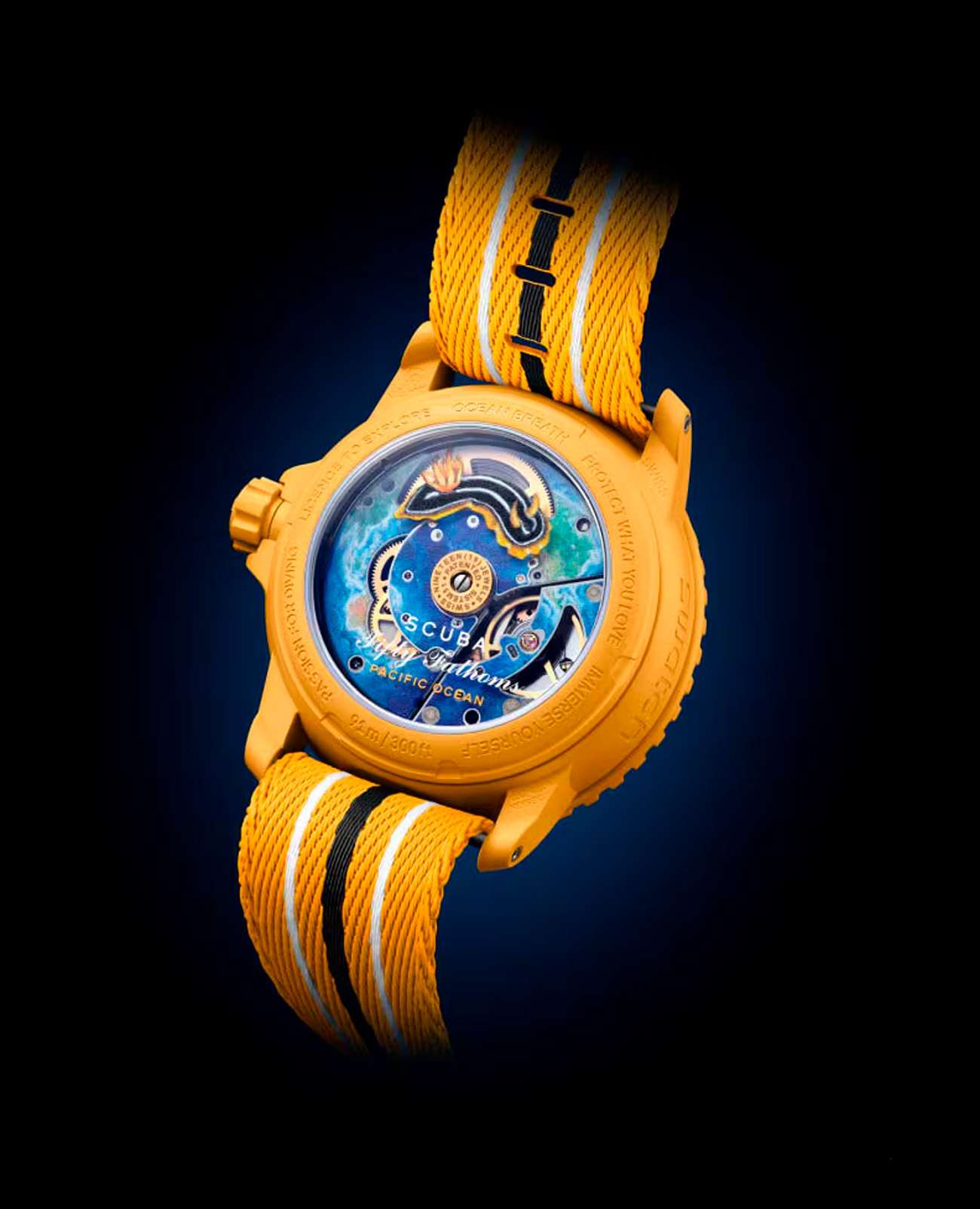 Swatch Swatch x Blancpain Pacific Ocean SO35P100C , наручные мужские часы фото под углом