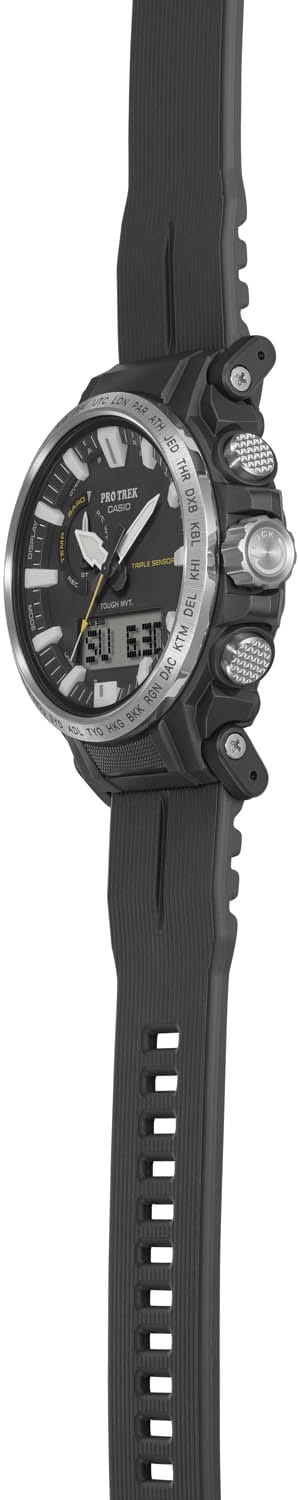 Casio Casio Pro Trek PRW-61-1A кварцевые мужские часы часы крупный план черный циферблата