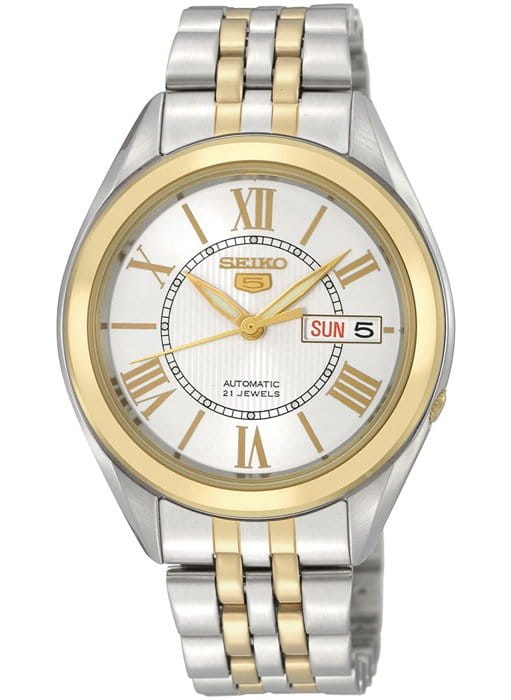 Seiko Seiko 5 Sports SNKL36K1S  SNKL36K1S механические мужские часы  циферблат, браслет сталь c pvd покрытием — вид спереди