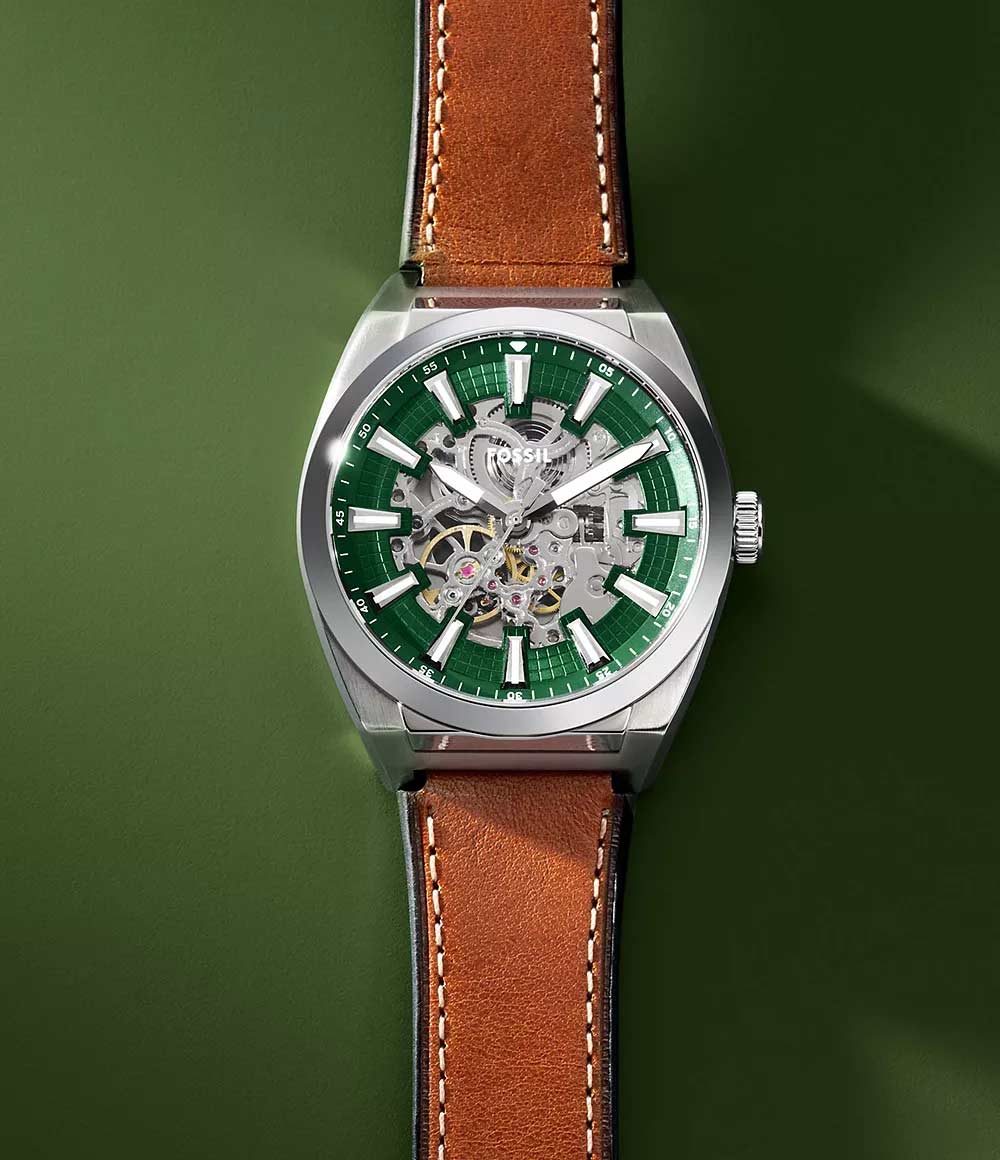 Fossil Fossil Everett ME3261,  сша мужские часы на браслете кожаный боковой вид