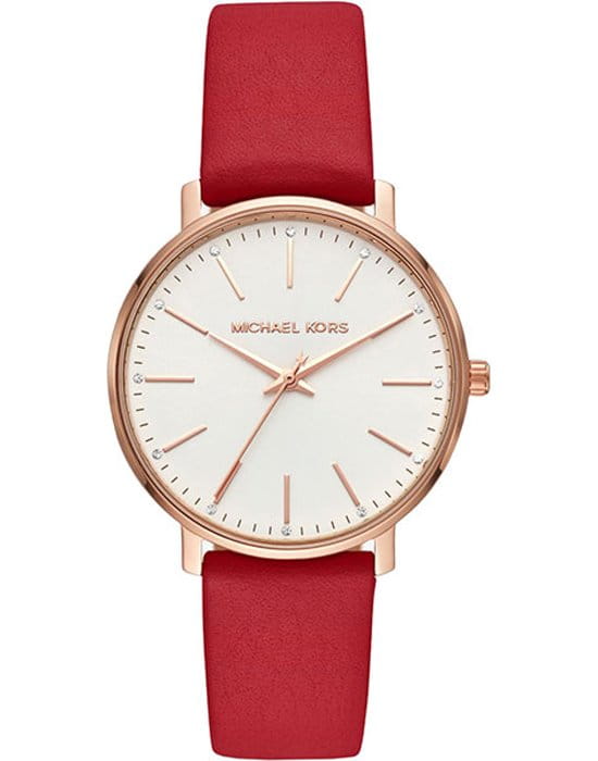 Michael Kors Michael Kors Ritz MK2784  MK2784 кварцевые женские часы белый циферблат, браслет кожаный — вид спереди