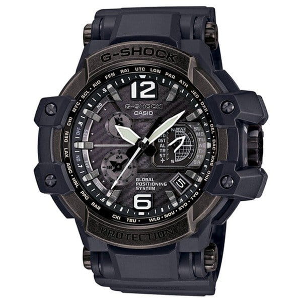 Casio Casio G-Shock GPW-1000V-1A  GPW-1000V-1A электронные мужские часы черный циферблат, браслет  — вид спереди