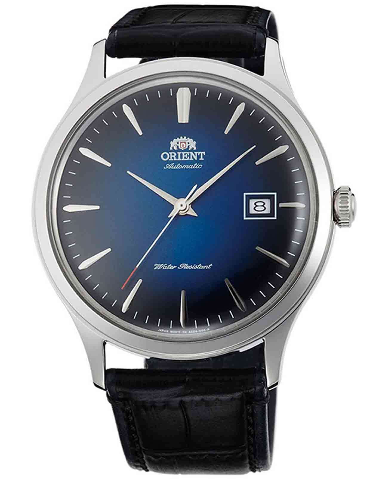 Orient Orient Automatic AC08004D  AC08004D механические мужские часы синий циферблат, браслет кожаный — вид спереди