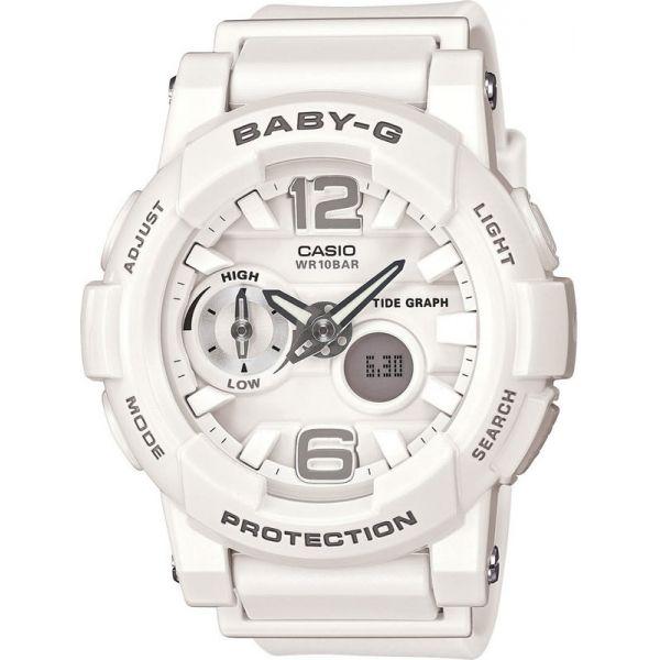 Casio Casio Baby-G BGA-180-7B1  BGA-180-7B1 кварцевые женские часы белый циферблат, браслет пластик — вид спереди